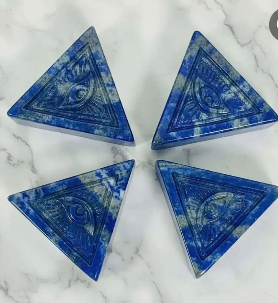 Lapis Lazuli Eye of Ra Pyramid - Third Eye Activation & Wisdom (5cm) - CosmicBlueprint7