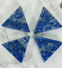 Lapis Lazuli Eye of Ra Pyramid - Third Eye Activation & Wisdom (5cm) - CosmicBlueprint7