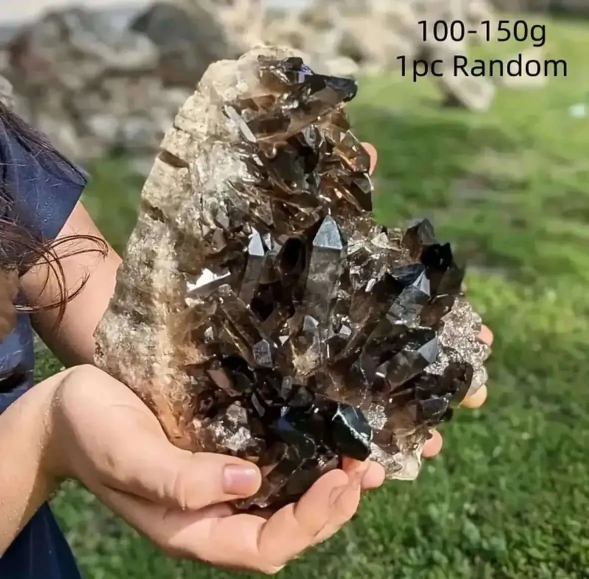Smoky Quartz Crystal Cluster - Grounding & Detox (100-150g Random) - CosmicBlueprint7