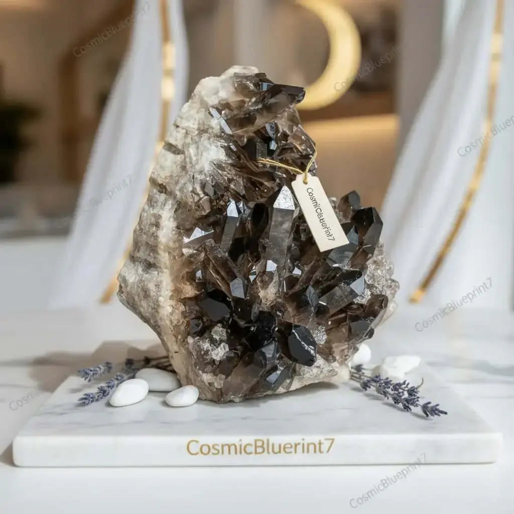 Smoky Quartz Crystal Cluster - Grounding & Detox (100-150g Random) - CosmicBlueprint7