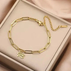 Dawapara Eye of Horus Bracelet Ancient Egyptian Protective Amulet Stainless Steel Charm Bracelet for Men Women - CosmicBlueprint7