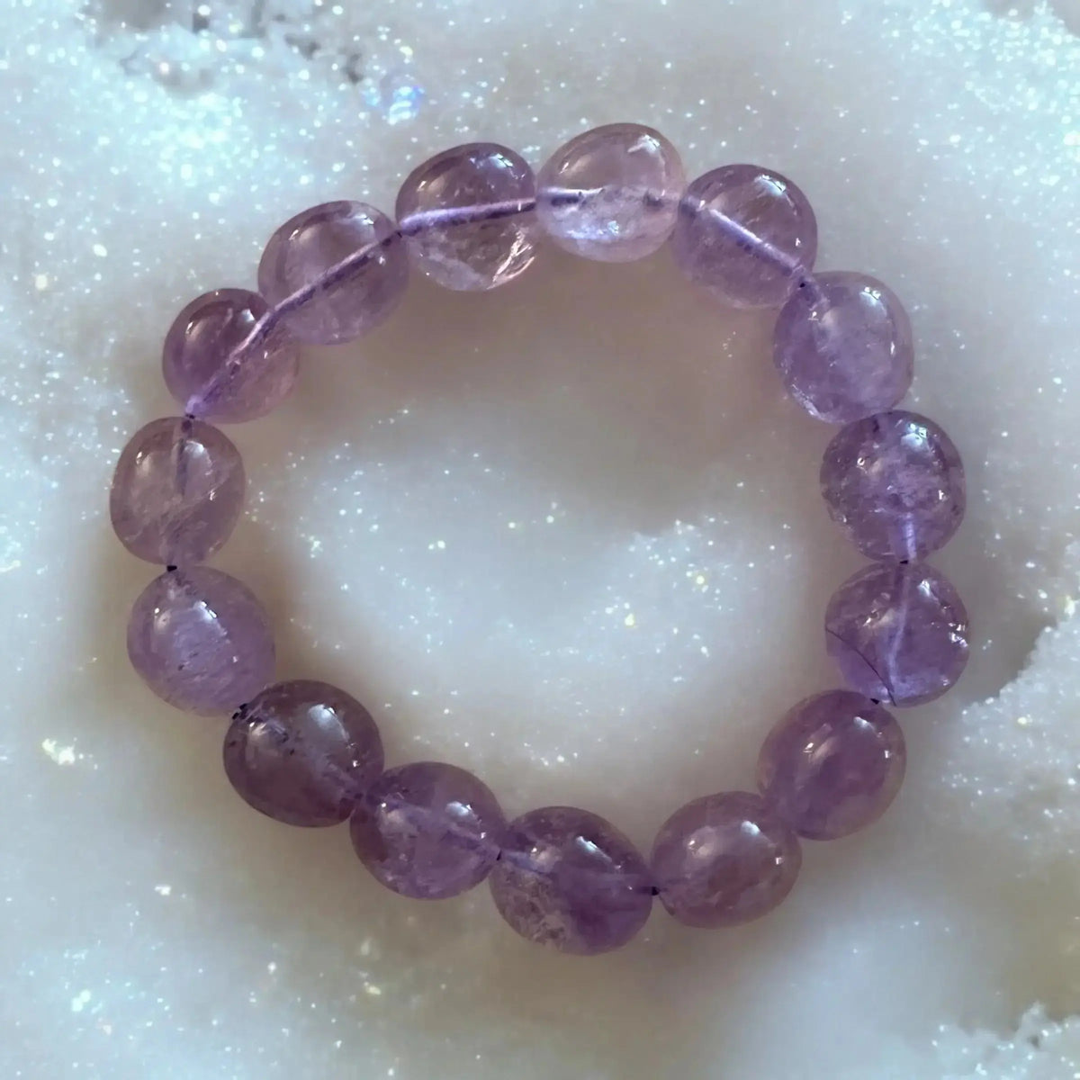 Natural Lavender Amethyst Quartz Crystal bracelet - CosmicBlueprint7