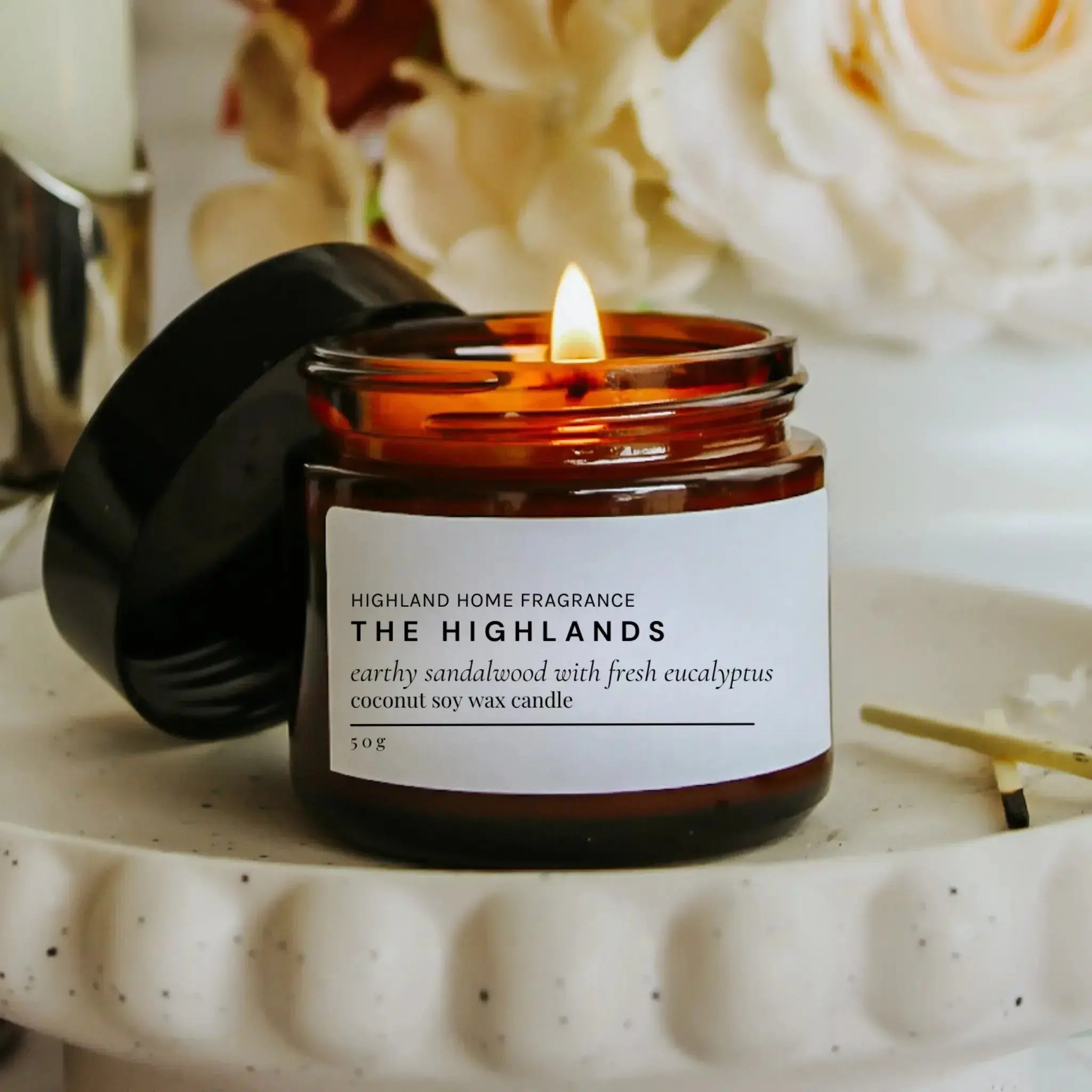 Highland Home Fragrance - The Highlands | Eucalyptus & Sandalwood - 50g Soy Candle - CosmicBlueprint7