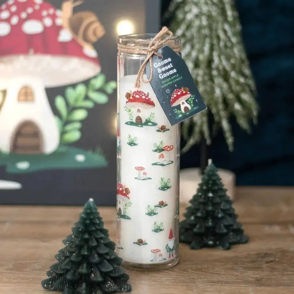 Gnome Sweet Gnome Spiced Apple Tube Glass Candle - CosmicBlueprint7