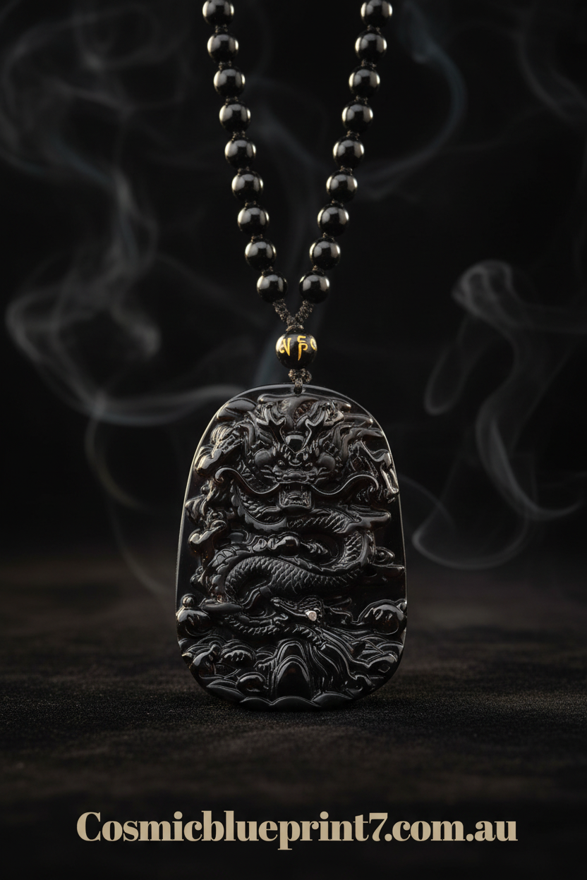 Black Obsidian Dragon Pendant - Hero Shot