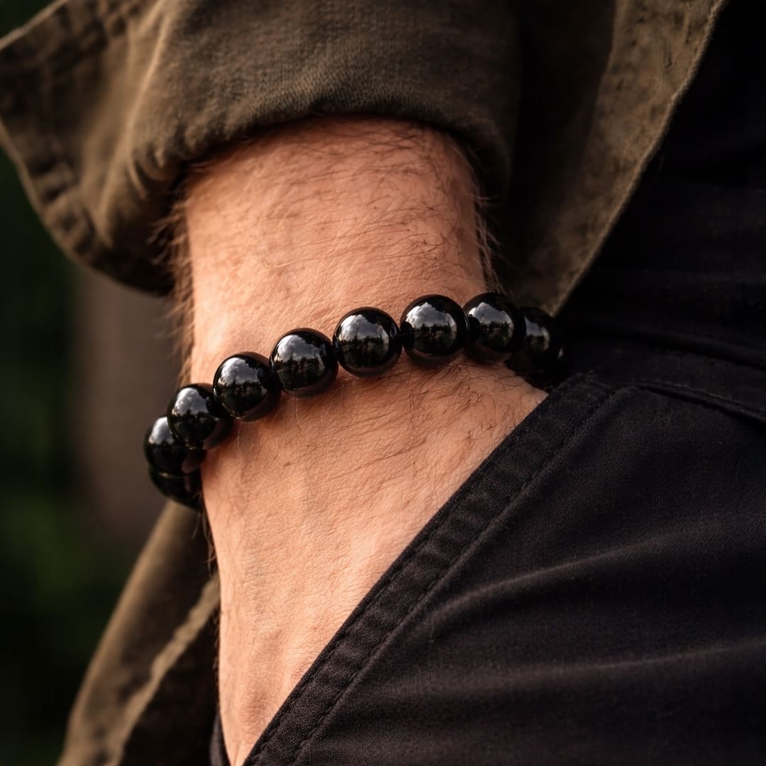 Black Obsidian Bracelet - Protection & Grounding Crystal