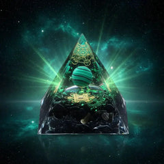 Malachite Orgonite Pyramid - Heart Chakra Healing & Abundance - CosmicBlueprint7