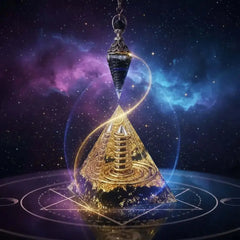 Orgonite Pyramid & Swing Pendulum Set - Sacred Geometry Energy Tool - CosmicBlueprint7