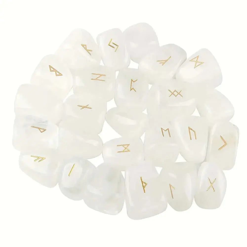 Amethyst Rune Stones 25Pcs Natural Stone Crystal Runes - CosmicBlueprint7