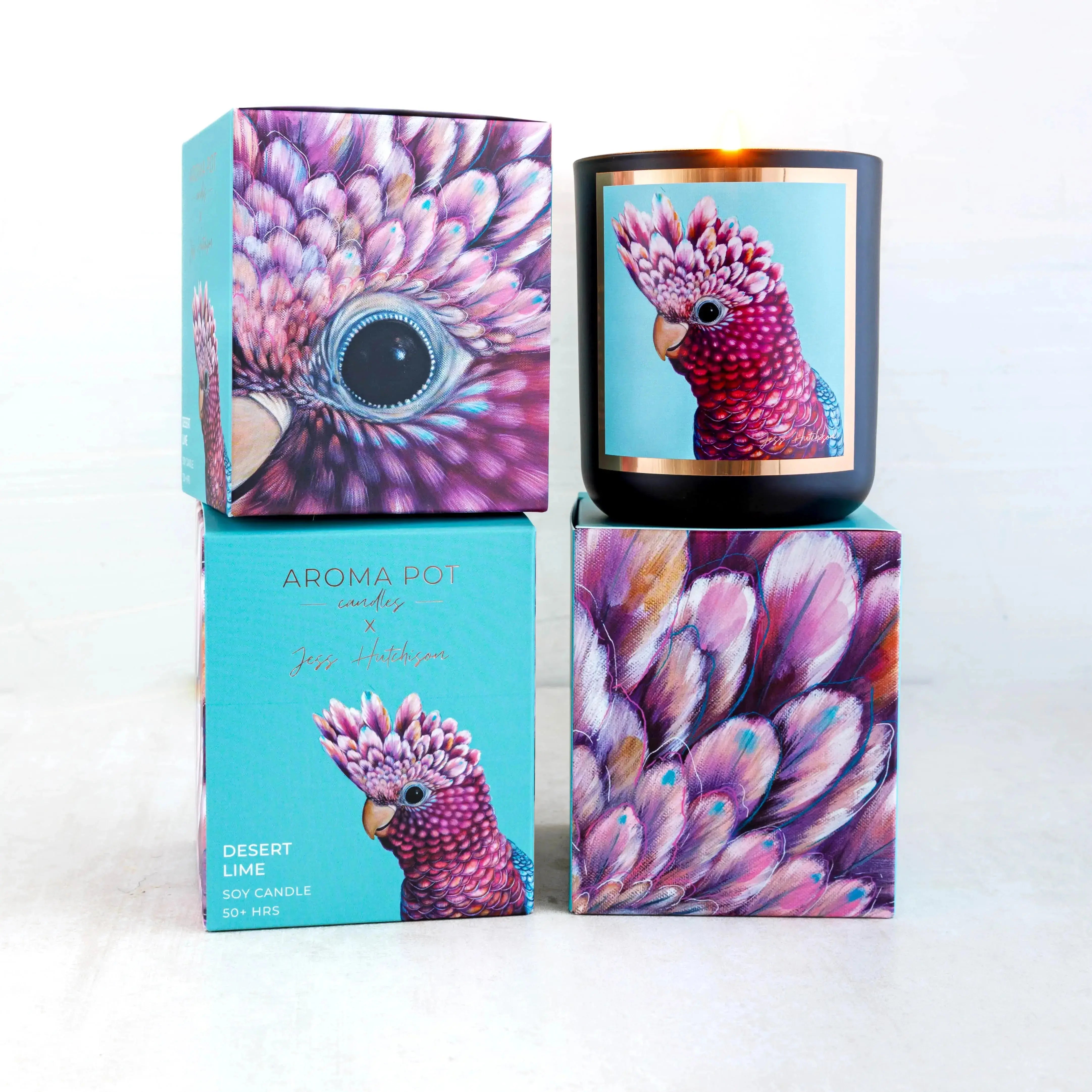 50+hrs Australian artist soy candle - Desert Lime - CosmicBlueprint7