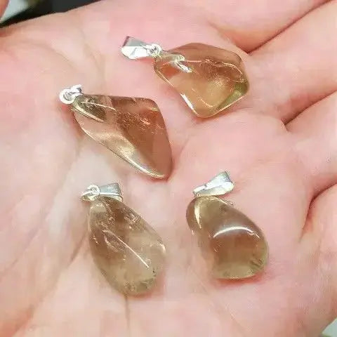 Libyan Desert Glass Pendant comes with rubber necklace black - CosmicBlueprint7