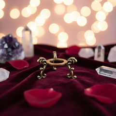 Antique Gold Crystal Ball Holder Stand
