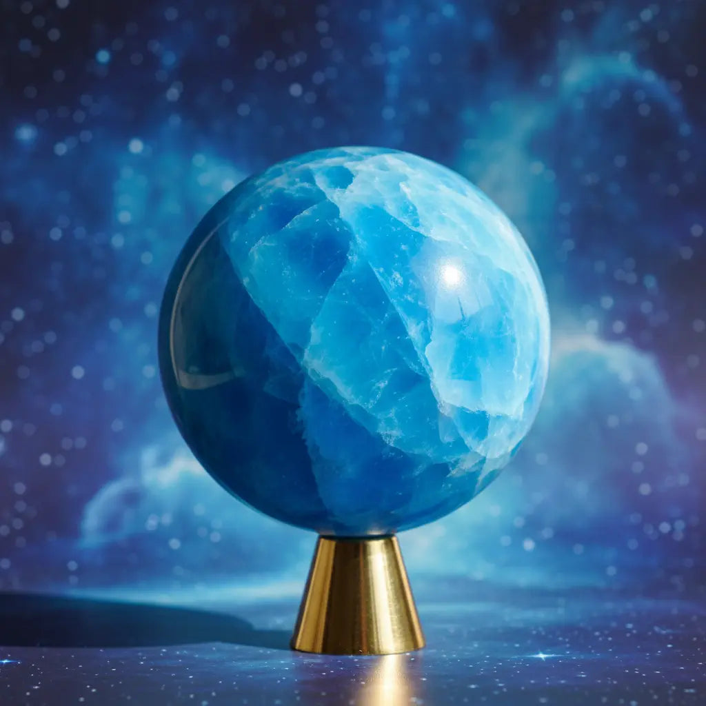 Blue Calcite Crystal Sphere