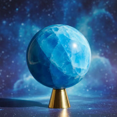 Blue Calcite Crystal Sphere