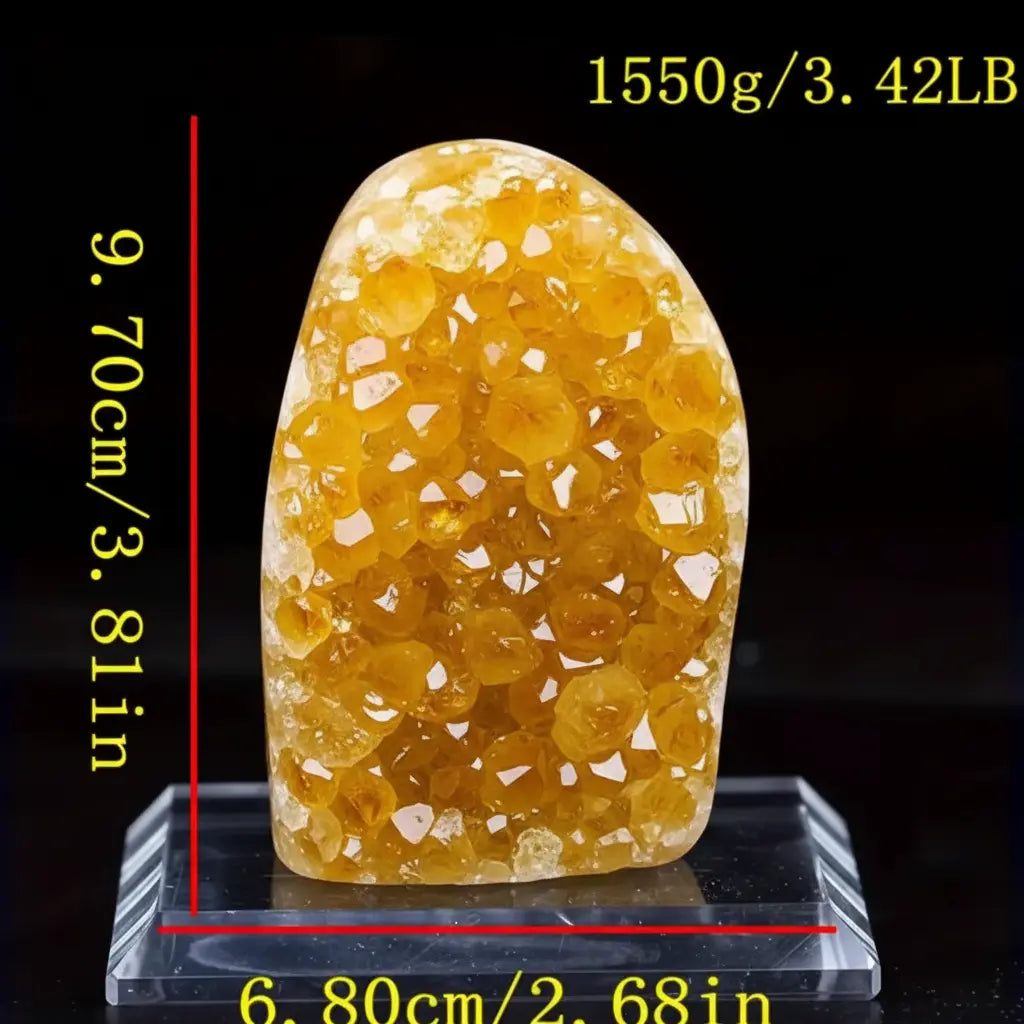 Yellow Citrine Crystal Cluster Dome
